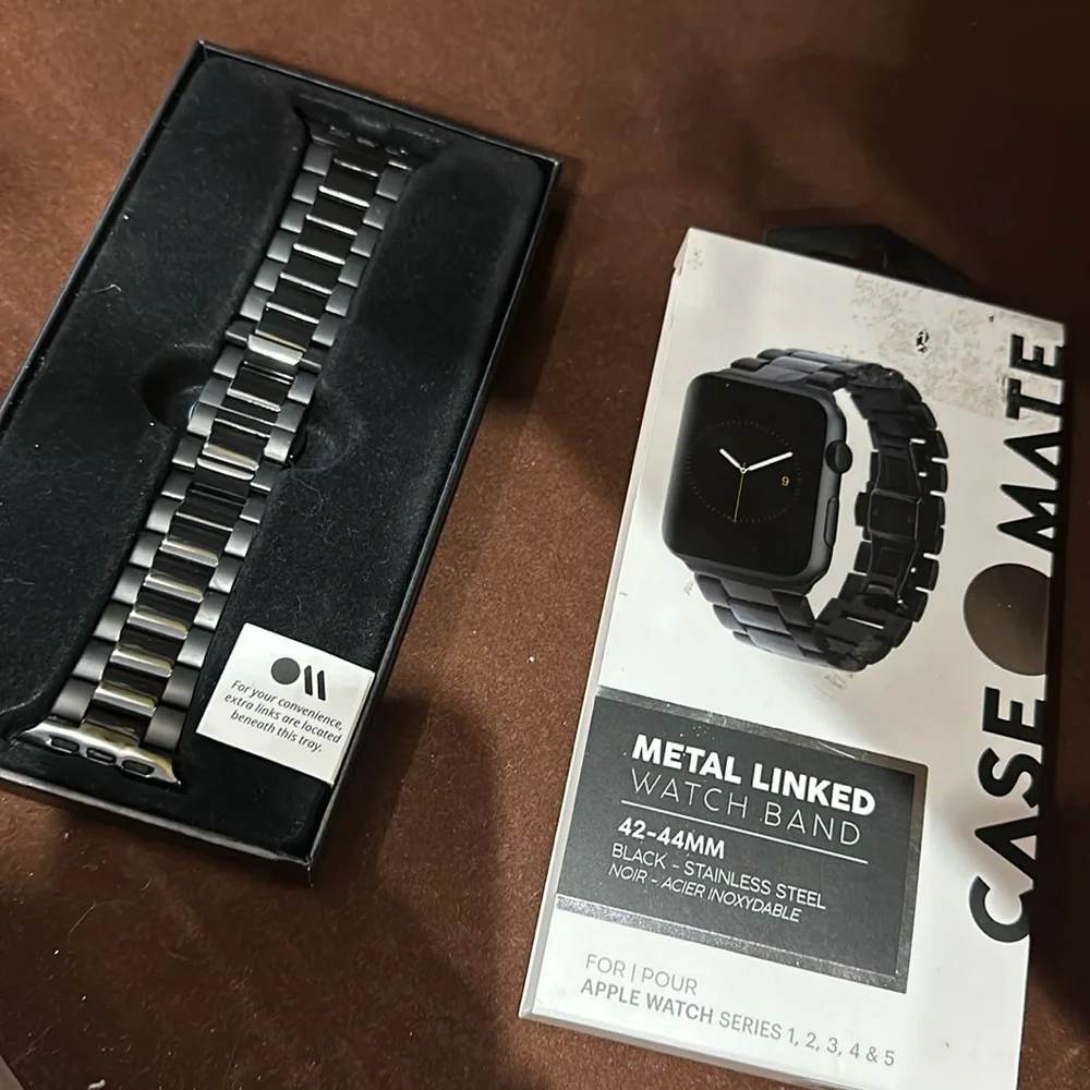 Case Mate Metal Linked Watch Band size 42-44mm Black Stainless steel